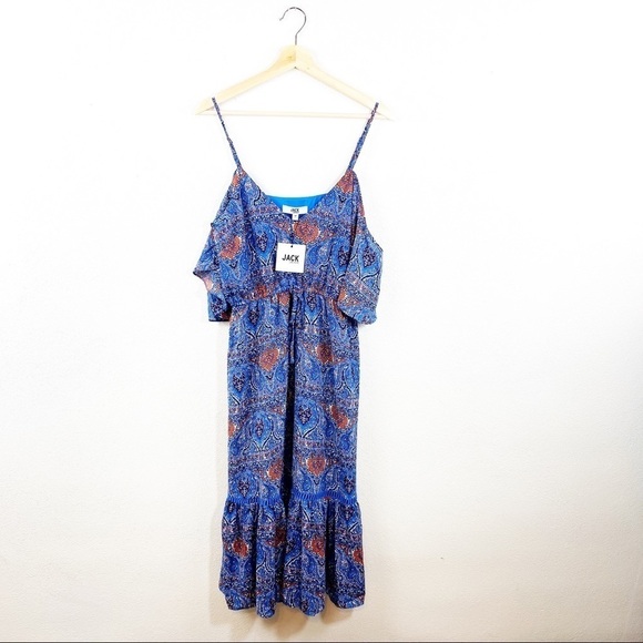 Revolve Jack BB Dakota Paisley Midi Dress - Picture 3 of 6